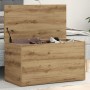 Baúl de almacenaje madera ingeniería roble artisan 84x42x46 cm de , Baúles de almacenamiento - Ref: Foro24-856569, Precio: 88...