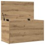 Baúl de almacenaje madera ingeniería roble artisan 84x42x46 cm de , Baúles de almacenamiento - Ref: Foro24-856569, Precio: 88...