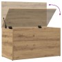 Baúl de almacenaje madera ingeniería roble artisan 84x42x46 cm de , Baúles de almacenamiento - Ref: Foro24-856569, Precio: 88...