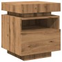 Mesita de noche con luces LED roble artisan 40x39x48,5 cm de , Mesitas de noche - Ref: Foro24-857660, Precio: 72,72 €, Descue...