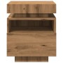 Mesita de noche con luces LED roble artisan 40x39x48,5 cm de , Mesitas de noche - Ref: Foro24-857660, Precio: 72,72 €, Descue...