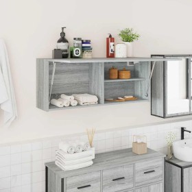Armario de pared baño madera ingeniería gris sonoma 100x25x40cm de , Tocadores de baño - Ref: Foro24-860108, Precio: 68,20 €,...