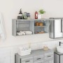Armario de pared baño madera ingeniería gris sonoma 100x25x40cm de , Tocadores de baño - Ref: Foro24-860108, Precio: 68,20 €,...