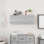 Armario de pared baño madera ingeniería gris sonoma 100x25x40cm de , Tocadores de baño - Ref: Foro24-860108, Precio: 68,20 €,...