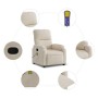 Sillón reclinable de masaje tela de microfibra beige de , Sillones - Ref: Foro24-373461, Precio: 274,96 €, Descuento: -5%%