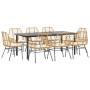 Juego comedor jardín 9 pzas cojines ratán sintético marrón de , Conjuntos de jardín - Ref: Foro24-3334561, Precio: 660,28 €, ...