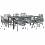 Juego comedor jardín 9 pzas cojines ratán sintético vidrio gris de , Conjuntos de jardín - Ref: Foro24-3334582, Precio: 719,7...