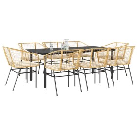 Juego comedor jardín 9 pzas cojines ratán sintético marrón de , Conjuntos de jardín - Ref: Foro24-3334610, Precio: 531,37 €, ...