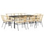 Juego comedor jardín 9 pzas cojines ratán sintético marrón de , Conjuntos de jardín - Ref: Foro24-3334610, Precio: 531,37 €, ...