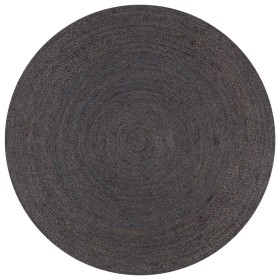 Alfombra de yute tejida a mano redonda gris 150 cm de , Alfombras - Ref: Foro24-133667, Precio: 72,27 €, Descuento: -5%%