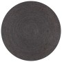 Alfombra de yute tejida a mano redonda gris 150 cm de , Alfombras - Ref: Foro24-133667, Precio: 72,27 €, Descuento: -5%%