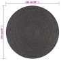 Alfombra de yute tejida a mano redonda gris 150 cm de , Alfombras - Ref: Foro24-133667, Precio: 72,27 €, Descuento: -5%%