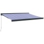 Toldo retráctil aluminio y tela azul y blanco 3,5x2,5 m de , Toldos - Ref: Foro24-3154547, Precio: 530,40 €, Descuento: -5%%