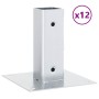 Bases para postes cuadradas 12 uds. Plata 51x51 mm de , Postes de cerca - Ref: Foro24-42000003, Precio: 62,45 €, Descuento: %
