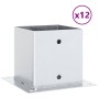Bases para postes cuadradas 12 uds. Plata 141x141 mm | Foro24.es | Tu tienda online para hogar, jardín y más Foro24.es