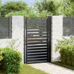 Puerta de jardín con cerradura de aluminio negra 100x150 cm de , Puertas de jardín - Ref: Foro24-42004148, Precio: 294,94 €, ...