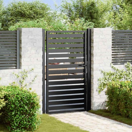 Puerta de jardín con cerradura de aluminio negra 100x150 cm de , Puertas de jardín - Ref: Foro24-42004148, Precio: 294,94 €, ...