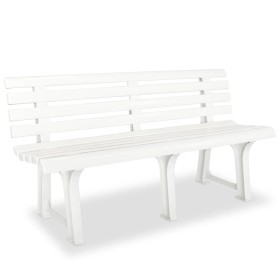 Banco de jardín plástico blanco 145,5 cm de , Bancos de jardín - Ref: Foro24-43583, Precio: 87,34 €, Descuento: %