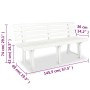Banco de jardín plástico blanco 145,5 cm de , Bancos de jardín - Ref: Foro24-43583, Precio: 87,34 €, Descuento: %