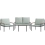 Juego muebles de jardín 4 pzas y cojines acero gris antracita de , Conjuntos de jardín - Ref: Foro24-3188016, Precio: 386,76 ...