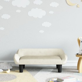 Sofá para niños de terciopelo crema 70x40x24 cm de , Mobiliario para bebés y niños pequeños - Ref: Foro24-3196355, Precio: 72...
