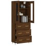 Aparador alto madera contrachapada marrón roble 69,5x34x180 cm de , Aparadores - Ref: Foro24-3198392, Precio: 183,70 €, Descu...