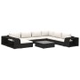 Set muebles de jardín 10 piezas y cojines ratán sintético negro de , Conjuntos de jardín - Ref: Foro24-46815, Precio: 925,92 ...