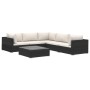 Set muebles de jardín 6 piezas y cojines ratán sintético negro de , Conjuntos de jardín - Ref: Foro24-46770, Precio: 576,61 €...