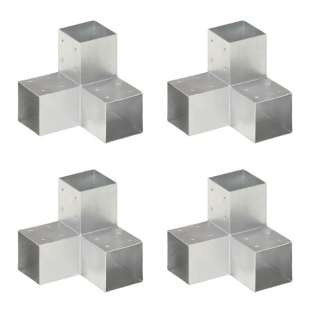 Conectores de postes en Y 4 uds metal galvanizado 91x91 mm de , Postes de cerca - Ref: Foro24-145474, Precio: 35,11 €, Descue...