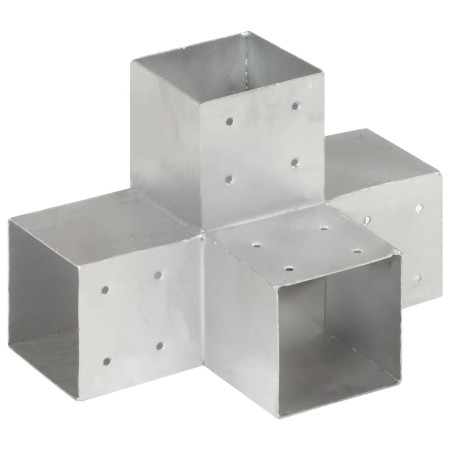Conector de postes en forma de X metal galvanizado 101x101 mm de , Postes de cerca - Ref: Foro24-145483, Precio: 42,57 €, Des...
