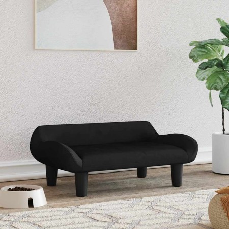 Cama para perros de terciopelo negra 70x40x24 cm de , Camas para perros - Ref: Foro24-171955, Precio: 68,09 €, Descuento: %
