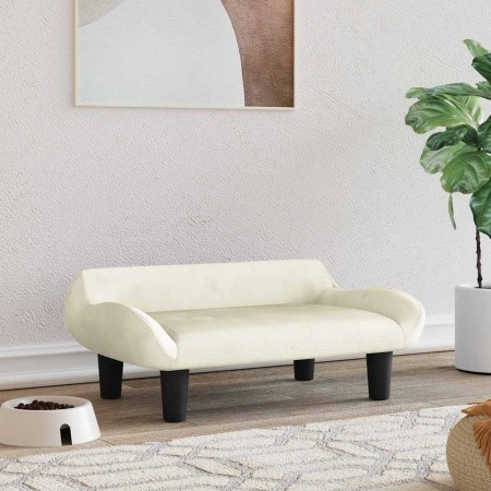 Cama para perros de terciopelo crema 70x40x24 cm de , Camas para perros - Ref: Foro24-171957, Precio: 72,01 €, Descuento: -5%%