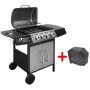 Barbacoa grill de gas 4+1 zonas de cocinado negra y plateada de , Barbacoas - Ref: Foro24-273790, Precio: 313,28 €, Descuento: %