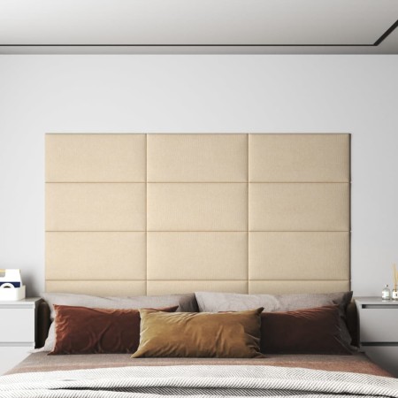Paneles de pared 12 uds tela crema 60x30 cm 2,16 m² de , Recubrimiento de paredes - Ref: Foro24-343844, Precio: 72,43 €, Desc...