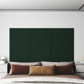 Paneles de pared 12 uds terciopelo verde oscuro 60x30 cm 2,16m² de , Recubrimiento de paredes - Ref: Foro24-343865, Precio: 6...