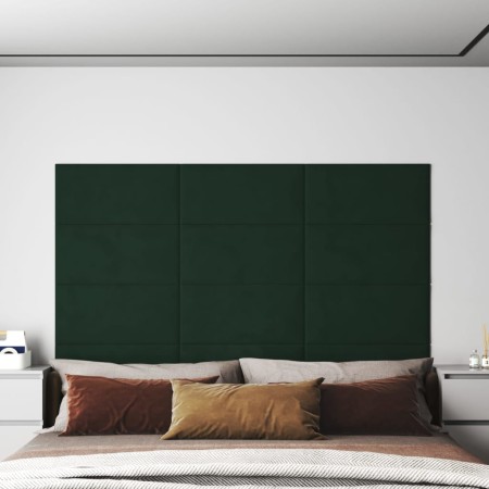Paneles de pared 12 uds terciopelo verde oscuro 60x30 cm 2,16m² de , Recubrimiento de paredes - Ref: Foro24-343865, Precio: 6...
