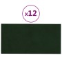 Paneles de pared 12 uds terciopelo verde oscuro 60x30 cm 2,16m² de , Recubrimiento de paredes - Ref: Foro24-343865, Precio: 6...