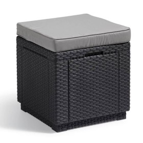 Keter Puf cubo de almacenamiento con cojín grafito de , Cajas de almacenaje para exteriores - Ref: Foro24-408951, Precio: 75,...