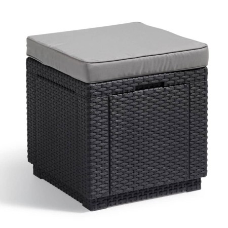 Keter Puf cubo de almacenamiento con cojín grafito de , Cajas de almacenaje para exteriores - Ref: Foro24-408951, Precio: 75,...