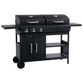 Barbacoa combinada de gas y carbón con 3 fogones de , Barbacoas - Ref: Foro24-3051178, Precio: 606,10 €, Descuento: %