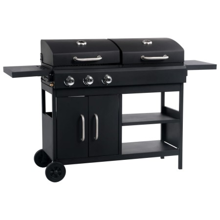 Barbacoa combinada de gas y carbón con 3 fogones de , Barbacoas - Ref: Foro24-3051178, Precio: 606,10 €, Descuento: %