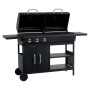 Barbacoa combinada de gas y carbón con 3 fogones de , Barbacoas - Ref: Foro24-3051178, Precio: 606,10 €, Descuento: %