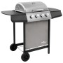 Barbacoa de gas con 4 fogones negro y plateado de , Barbacoas - Ref: Foro24-3053624, Precio: 189,15 €, Descuento: -5%%