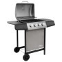 Barbacoa de gas con 4 fogones negro y plateado de , Barbacoas - Ref: Foro24-3053624, Precio: 189,15 €, Descuento: -5%%