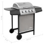 Barbacoa de gas con 4 fogones negro y plateado de , Barbacoas - Ref: Foro24-3053624, Precio: 189,15 €, Descuento: -5%%