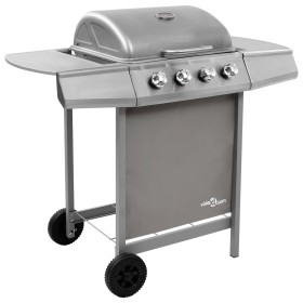 Barbacoa de gas con 4 fogones plateada de , Barbacoas - Ref: Foro24-3053626, Precio: 211,90 €, Descuento: %