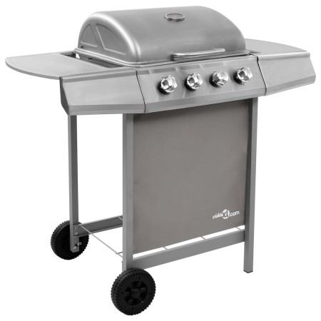Barbacoa de gas con 4 fogones plateada de , Barbacoas - Ref: Foro24-3053626, Precio: 211,90 €, Descuento: %