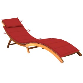 Tumbona de jardín con cojín madera maciza de acacia de , Tumbonas - Ref: Foro24-3061578, Precio: 190,02 €, Descuento: %