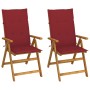 Sillas de jardín reclinables 2 uds madera maciza acacia cojines de , Sillas de jardín - Ref: Foro24-3064068, Precio: 172,69 €...