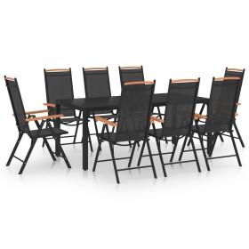 Juego de comedor de jardín 9 piezas aluminio negro de , Conjuntos de jardín - Ref: Foro24-3070627, Precio: 820,84 €, Descuent...